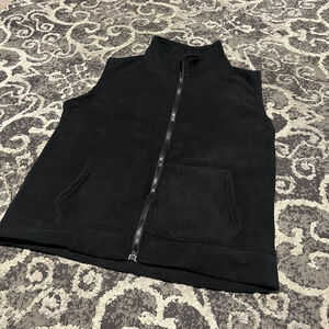 Black Fleece Zip Vest M unbranded cozy comfy soft warm